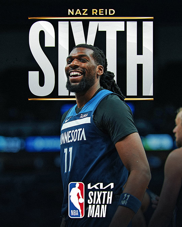 NBA官宣：里德力压蒙克，当选最佳第六人，创队史多项纪录