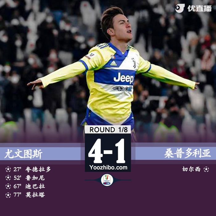 尤文4-1桑普 夸德拉多任意球破门鲁加尼迪巴拉建功